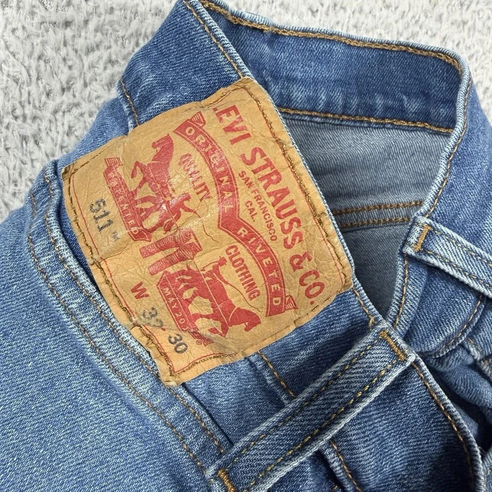 Levi's 511 Slim Fit Jeans Mens 32x30 Mid Wash Blue Stretch Denim 04511